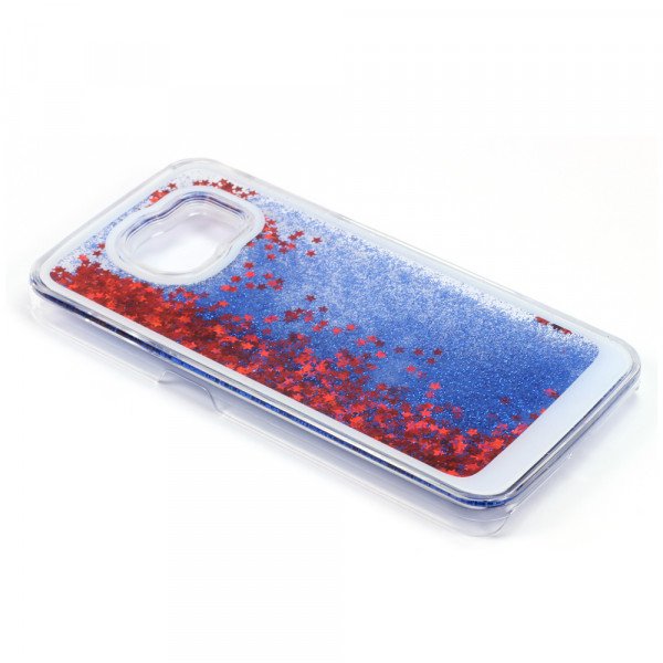 Wholesale Samsung Galaxy S6 Glitter Shake Shake Star Dust Case (Blue Red)